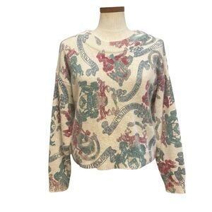 Vintage Extra Energy by De Rotchild Silk Angora Cream Pastel Novelty Sweater M